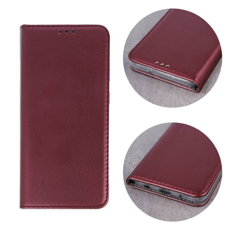 Etui SAMSUNG GALAXY A20E portfel z klapką skóra ekologiczna Kabura Magnet Book burgundowe