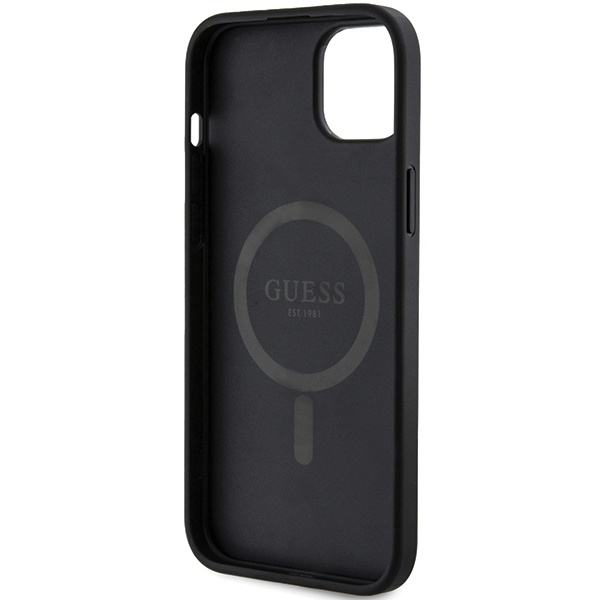 Oryginalne Etui GUESS Hardcase GUHMP15SG4GFRK do iPhone 15 (Kompatybilny z Magsafe / 4G Ring classic logo / czarny)