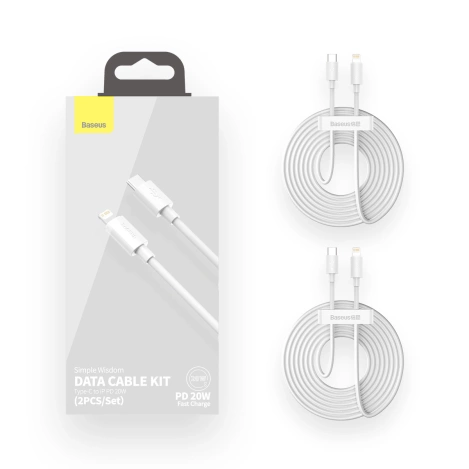 Baseus 2x kabel USB Typ C - Lightning szybkie ładowanie Power Delivery 20 W 1,5 m biały (TZCATLZJ-02)