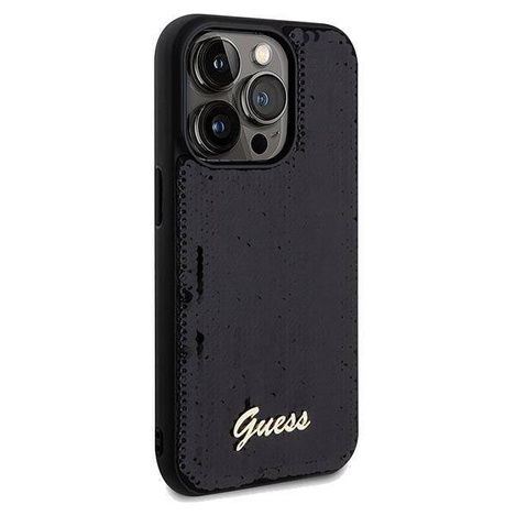 Guess nakładka do iPhone 14 Pro Max 6,7&quot; GUHCP14XPSFDGSK HC SEQUIN SCRIPT METAL czarna