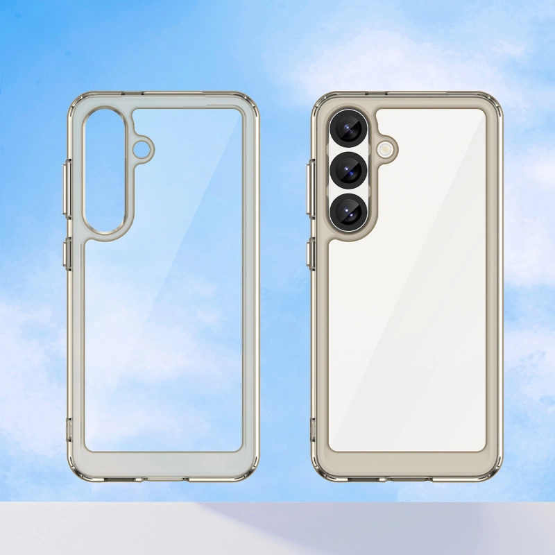 Etui silikonowe Outer Space Case z żelową ramką do Samsung Galaxy S25 - przezroczysto-czarne