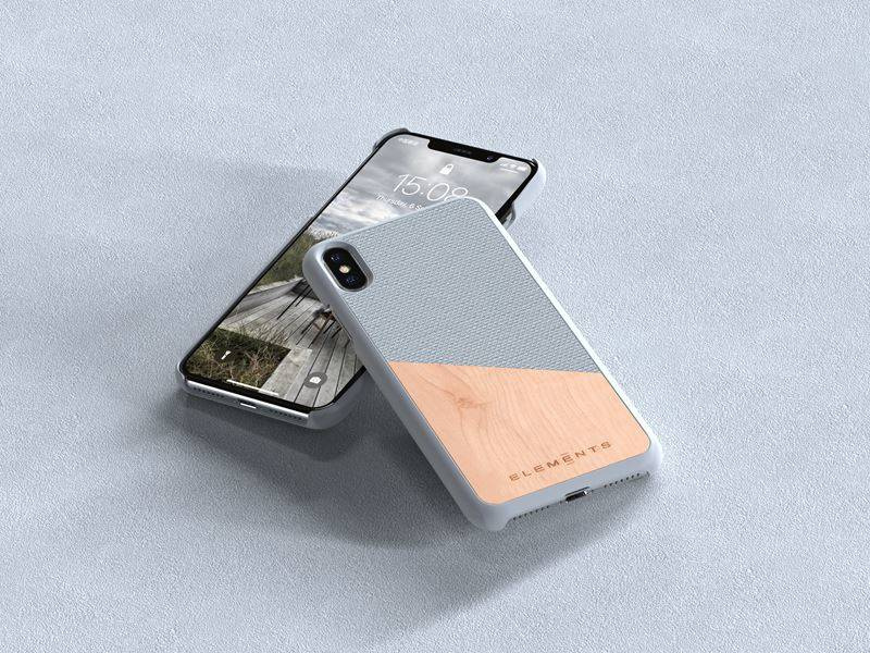 Nordic Elements Original Hel - Drewniane etui iPhone Xs Max (Light Grey)
