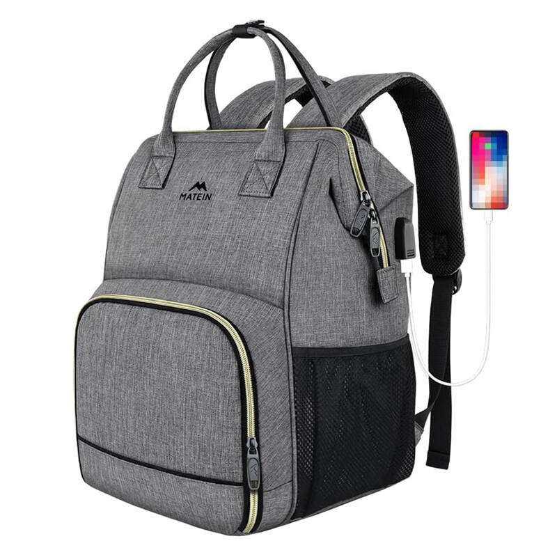 Plecak na laptopa / Torba na lunch  15.6'' Matein 1368 Szary USB