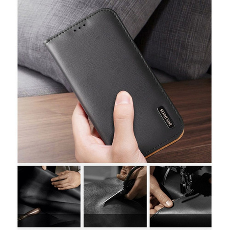 Etui portfel z blokadą RFID do iPhone 15 Plus Dux Ducis Hivo - czarne