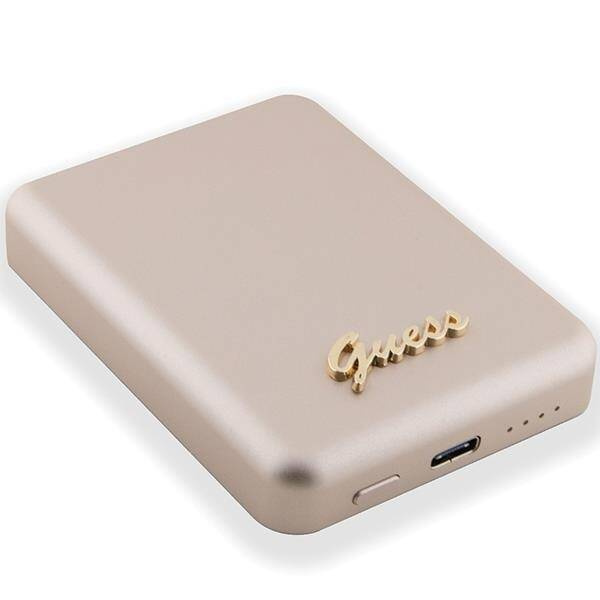 Guess powerbank indukcyjny 5W GUPBM3ALGSGD 3000mAh złoty MagSafe Metal Script Logo