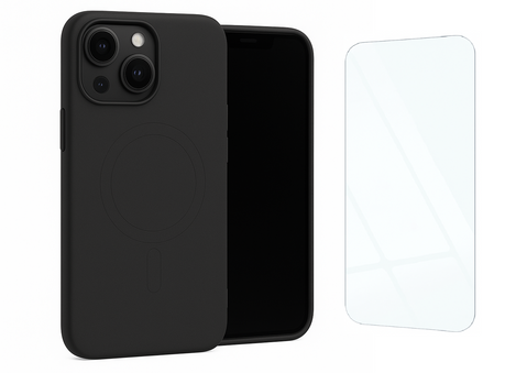 Etui do iPhone 14 Pro czarne MagSafe + Szkło
