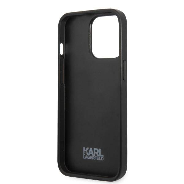 Oryginalne Etui IPHONE 13 PRO Karl Lagerfeld Hardcase Monogram Ikonik Patch niebieskie