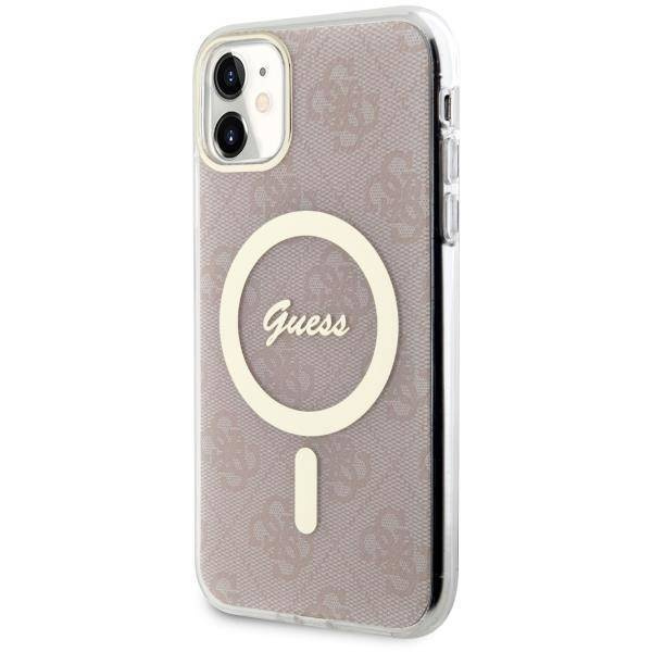 Guess GUHMN61H4STP iPhone 11 6.1" pink/pink Hardcase 4G MagSafe