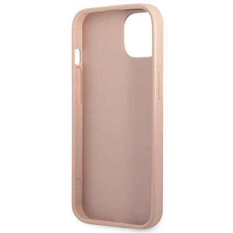 Schutzhülle IPHONE 13 Guess Hardcase Saffianotriangle Logo Cardslot (GUHCP13MPSATPP) rosa