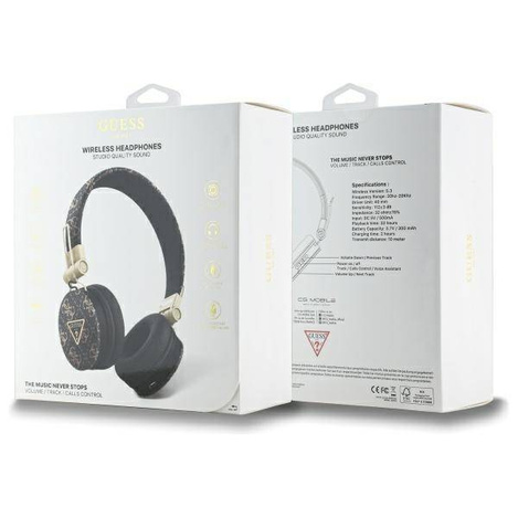 Oryginalne Słuchawki Nauszne Bluetooth ENC GUESS 4G Triangle Round Shape GUBH70E4PTMK czarne
