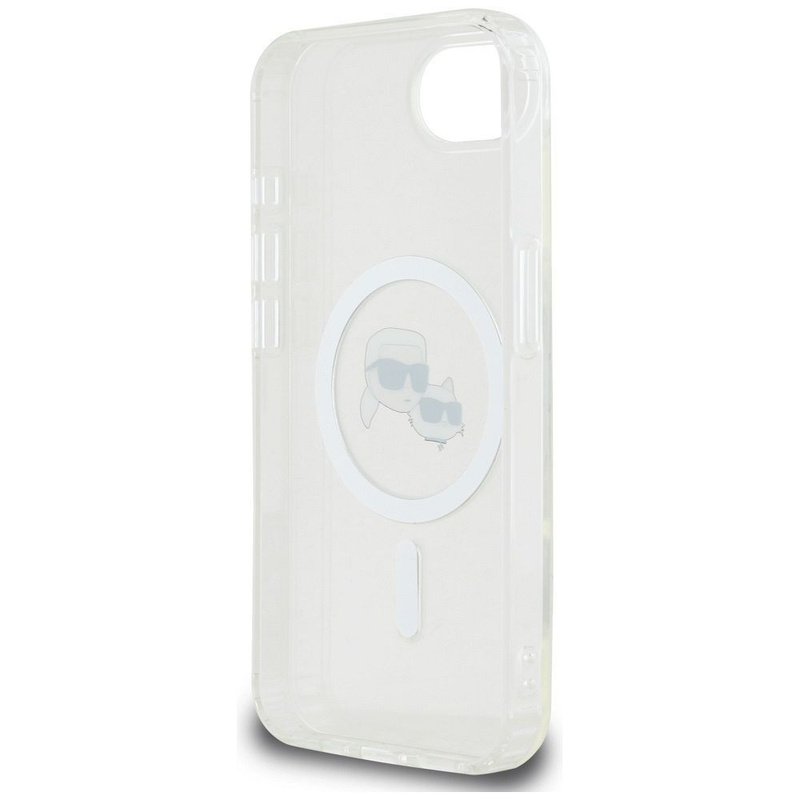 KARL LAGERFELD futerał do IPHONE 16e (SE 4 2025) kompatybilny z MagSafe KLHMPSE4HLSKCH (IML Metal KC Heads) biały