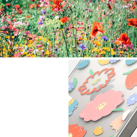 Ringke Fusion Design Armoured Sleeve Cover mit Gelrahmen für iPhone 14 Plus transparent (Floral) (FD637E31)