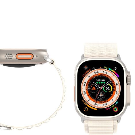 Sport-Schnallenarmband für Apple Watch 8/7/6/SE/5/4/3/2/1 (41, 40, 38 mm), Dux Ducis Armband GS-Version – Weiß
