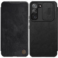 Nillkin Qin Leather Pro Case Hülle für Samsung Galaxy S22+ (S22 Plus) Kameraschutz Holster Cover Flip Cover Schwarz