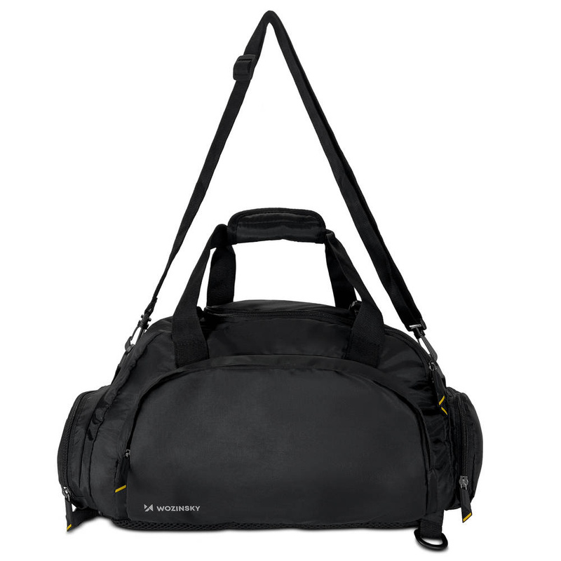 Wozinsky torba sportowa plecak bagaż podręczny torba 40x20x25 cm do samolotu czarny (WSB-B01)