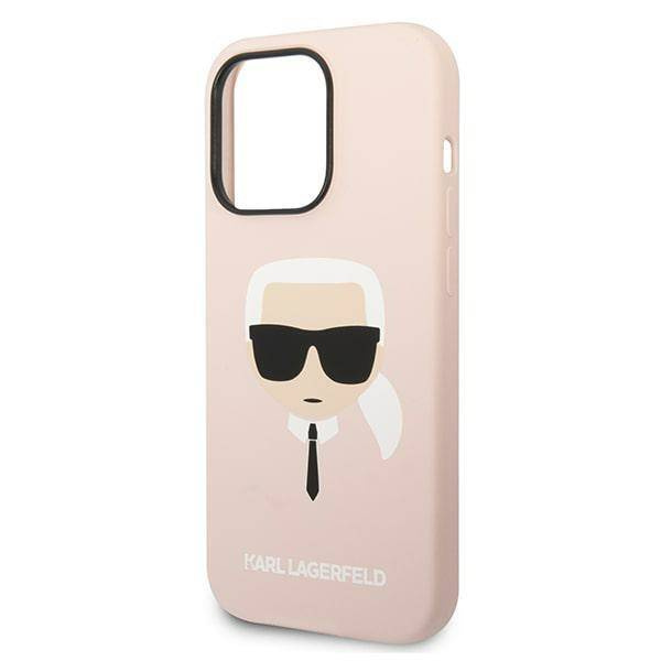 Karl Lagerfeld KLHMP14XSLKHLP iPhone 14 Pro Max 6.7&quot; Hardcase hellrosa / hellrosa Silikon Karl`s Head Magsafe