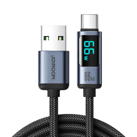 USB C - USB A Kabel 66W 1,2m mit LED-Anzeige Joyroom S-AC066A16 - Schwarz