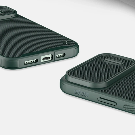 Nillkin Textured S Case für iPhone 14 Plus, gepanzerte Hülle mit Kameraabdeckung, blau