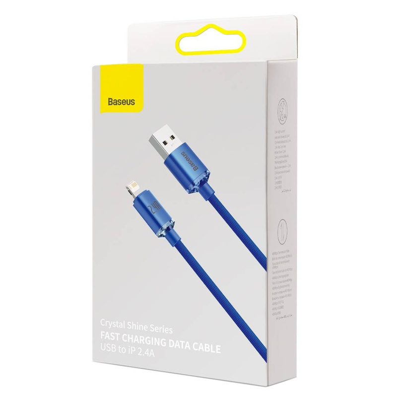 Baseus Crystal Shine Series Fast Charging Data Cable USB to iP 2.4A 1.2m Blue