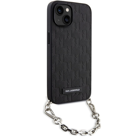 Karl Lagerfeld KLHCP14SSACKLHPK iPhone 14 6.1" czarny/black hardcase Saffiano Monogram Chain