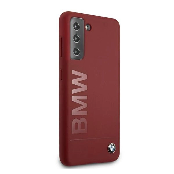 Etui BMW BMHCS21MSLBLRE S21+ G996 czerwony/red hardcase Silicone Signature Logo