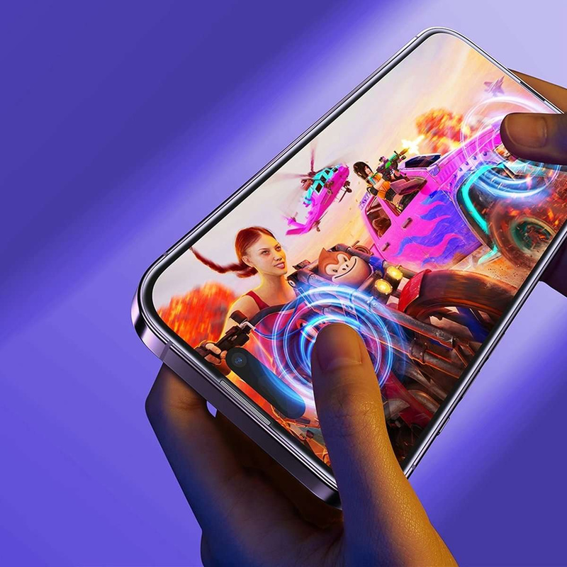 Baseus Set of 2x Tempered Glass for iPhone 14 Pro Max Full Screen with Speaker Cover 0.3mm + Mounting Frame