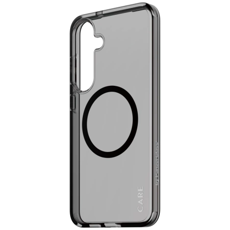 CARE by PanzerGlass Flagship Urban Combat Black QI Case for Samsung Galaxy S25+ - Semi-transparent Smoke