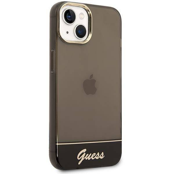 Original Handyhülle IPHONE 14 PLUS Guess Hardcase Translucent schwarz