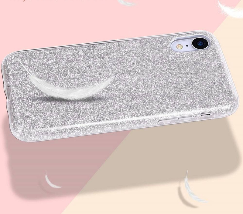 Nakładka Glitter 3w1 do Motorola Moto E22 / E22i srebrna