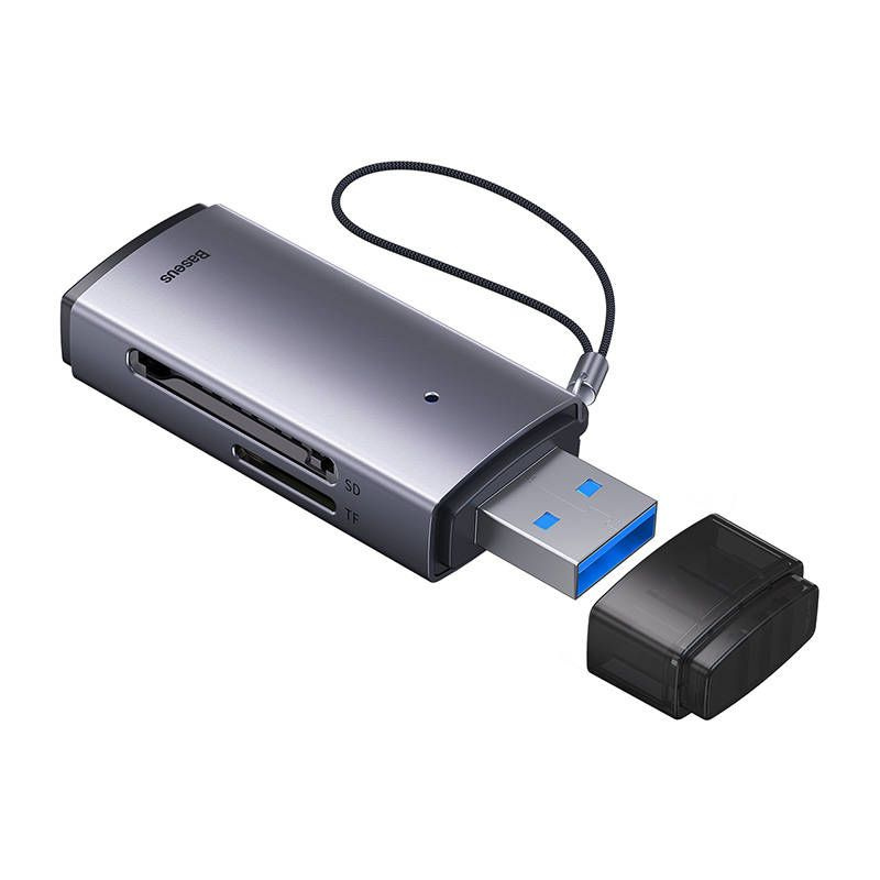 Baseus Lite Series Adapter SD/TF USB Kartenleser grau (WKQX060013)
