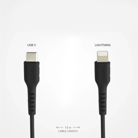 Kabel SBS TECABLELIGTC1K USB-C - Lightning 1m - czarny
