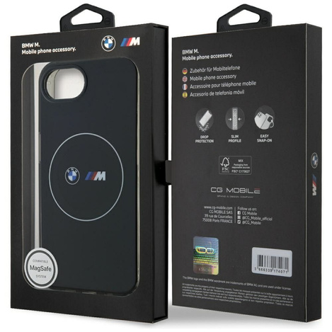 BMW futerał do IPHONE 16e (SE 4 2025) kompatybilny z MagSafe BMHMPSE424HBMKH (IML Metal White Circle) black