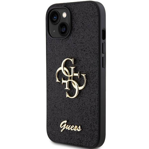 Oryginalne Etui APPLE IPHONE 15 Guess Hardcase Glitter Script Big 4G (GUHCP15SHG4SGK) czarne