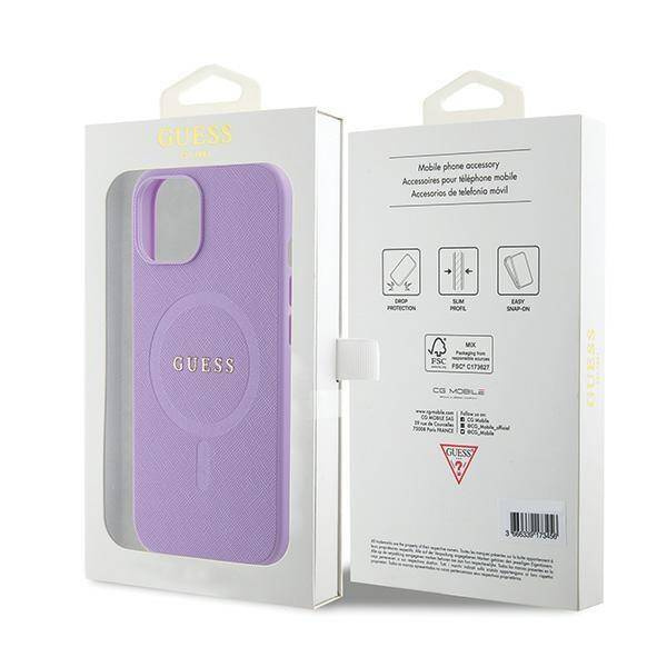 Guess GUHMP15SPSAHMCU iPhone 15 6,1" lila/lila Hardcase Saffiano MagSafe