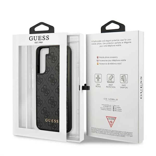 Guess GUHCS22SG4GFGR S22 S901 grau / grauer Hartschalenkoffer 4G Metal Gold Logo