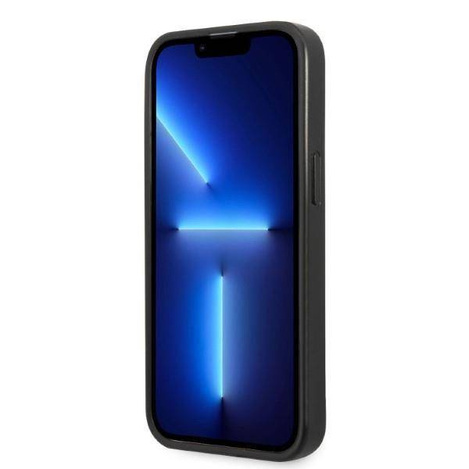 Original Handyhülle IPHONE 13 PRO MAX Karl Lagerfeld Hardcase Saffiano Plaque schwarz