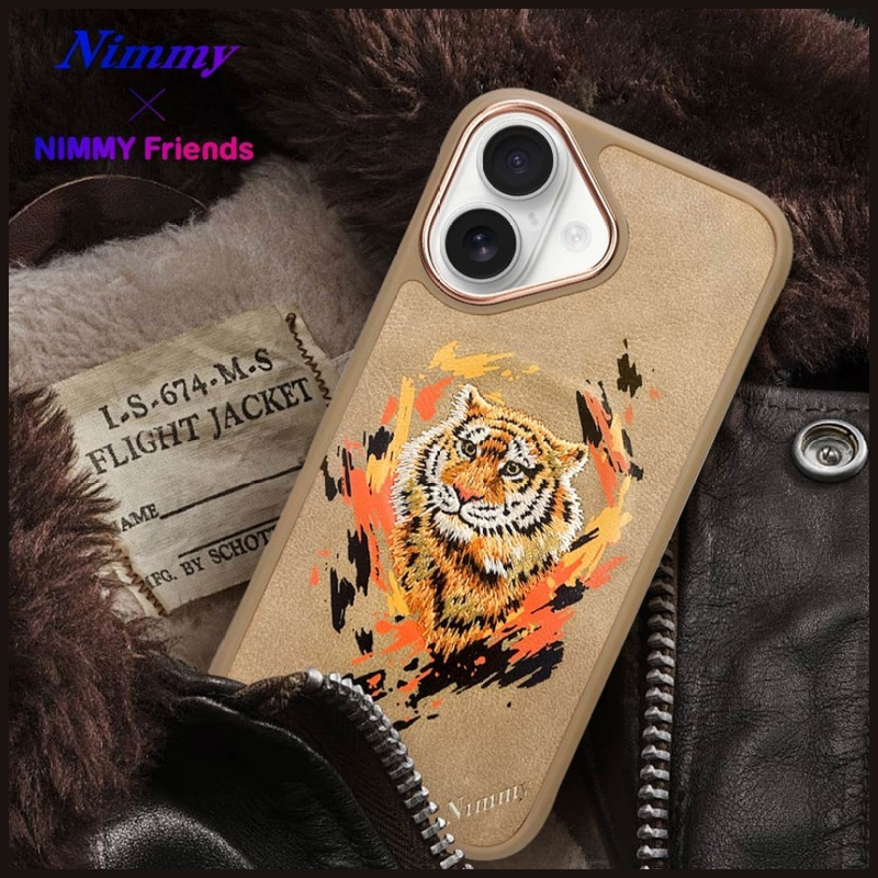 Etui Nimmy Tygrys MagSafe do iPhone 16    jasnobrązowy