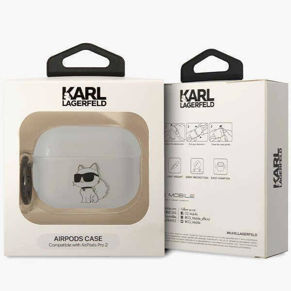 Karl Lagerfeld KLAP2HNCHTCT Airpods Pro 2 Abdeckung transparent Ikonik Choupette
