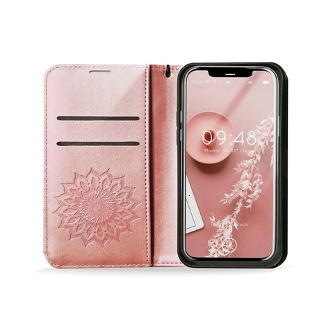 Kabura MEZZO Book do SAMSUNG A52 5G / A52 LTE ( 4G ) / A52s 5G mandala złoty róż