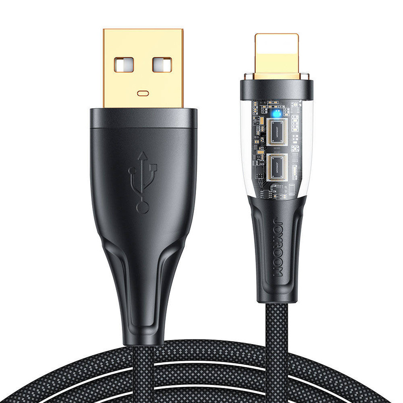 Joyroom kabel szybko ładujący z inteligentnym wyłącznikiem USB-C - Lightning 2.4A 1.2m czarny (S-UL012A3)