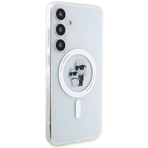 Oryginalne Etui KARL LAGERFELD hardcase IML Karl&Choupette MagSafe KLHMS24SHGKCNOT do Samsung Galaxy S24 przezroczysty