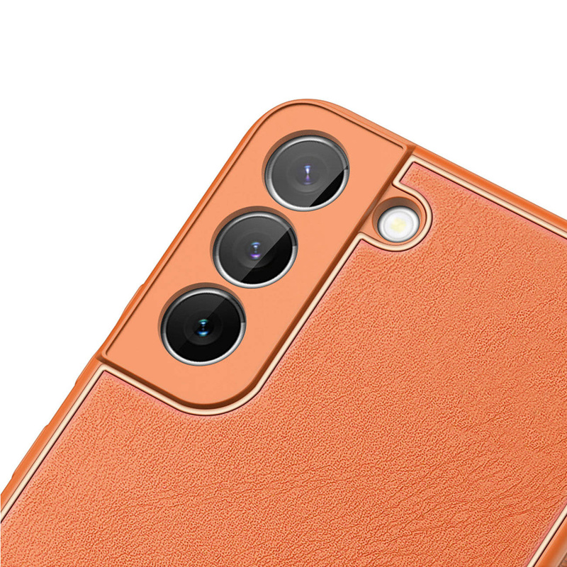 Dux Ducis Yolo elegante Hülle aus ökologischem Leder für Samsung Galaxy S22+ (S22 Plus) orange