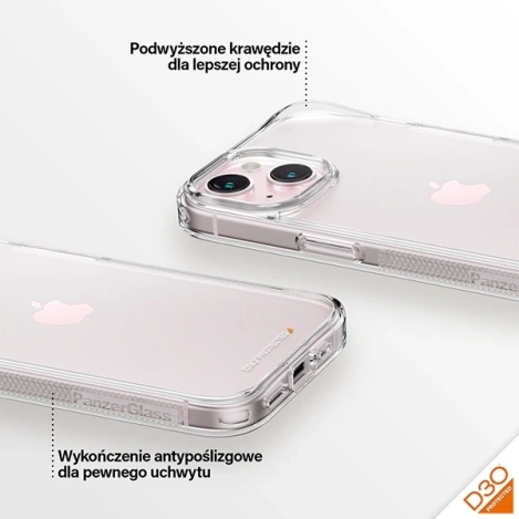 PanzerGlass HardCase with D3O and Military Grade Certification for iPhone 15/14/13 - Transparent