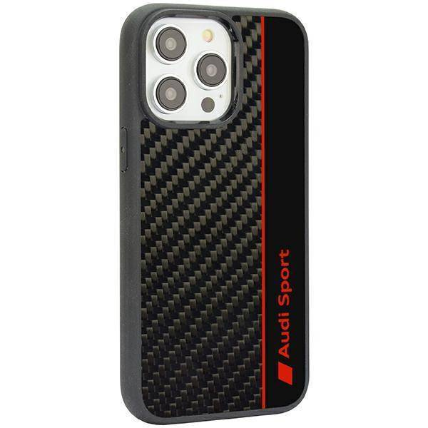 Audi Carbon Fiber Stripe iPhone 14 Pro Max 6,7&quot; schwarz/schwarz Hardcase AUS-TPUPCIP14PM-R8/D1-BK