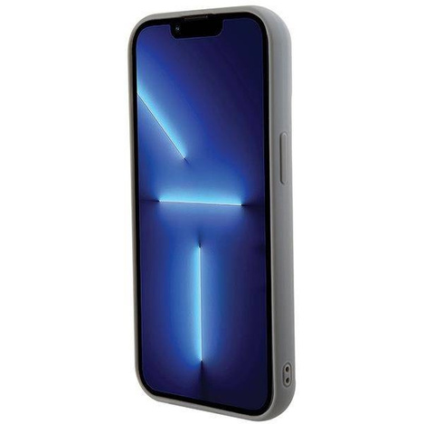 Guess Pailletten-Schriftzug-Metallgehäuse für iPhone 15 – Silber