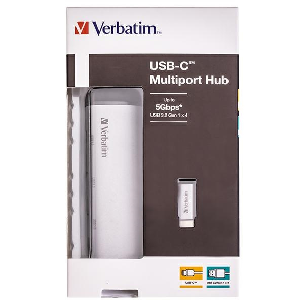 Verbatim Adapter Hub USB-C - 4xUSB-A 3.2 aluminium/aluminum 49147