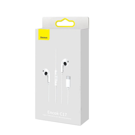 Baseus Encok Type-C lateral in-ear Wired Earphone C17 White