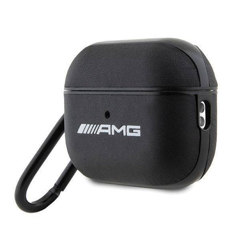 Original Case APPLE AIRPODS PRO 2 Mercedes AMG Cover Leather White Logo (AMAP2SLWK) black