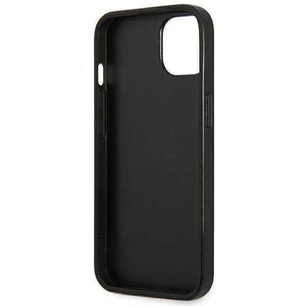 Original Handyhülle IPHONE 13 MINI Guess Hardcase Saffianotriangle Logo (GUHCP13SPSATLG) silber