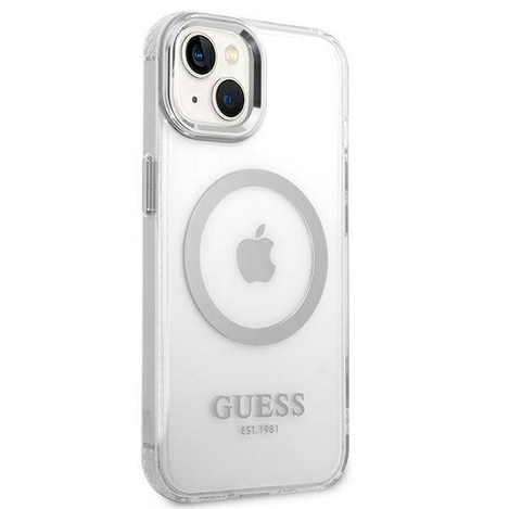 Guess Metal Outline MagSafe - Etui iPhone 14 Plus (przezroczysty)